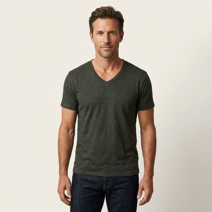 Men's Cotton V-Neck Shirt