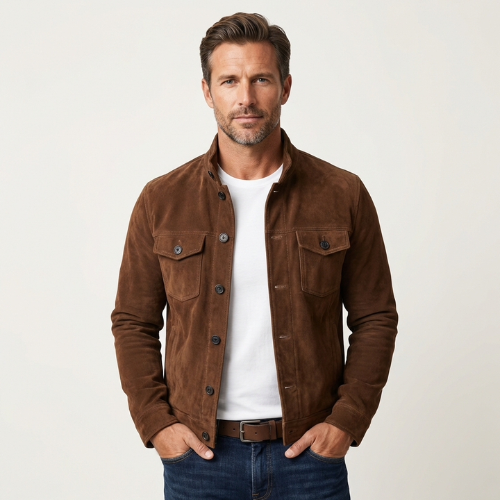 Men's Suede Shirt Jacket