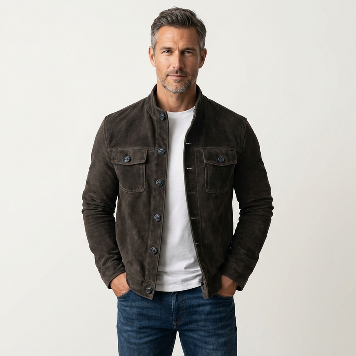 Men's Suede Shirt Jacket