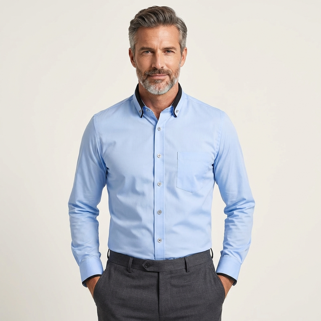 Men's Classic Cotton Long-Sleeve Shirt