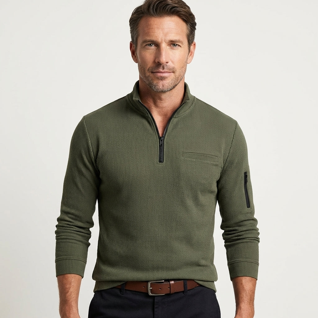 Men's Long-Sleeve Zip-Up Shirt