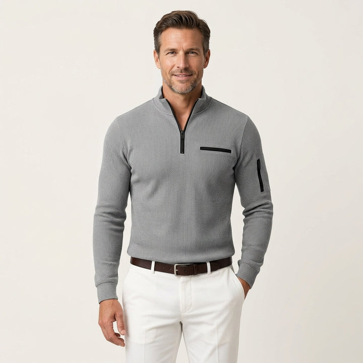 Men's Long-Sleeve Zip-Up Shirt