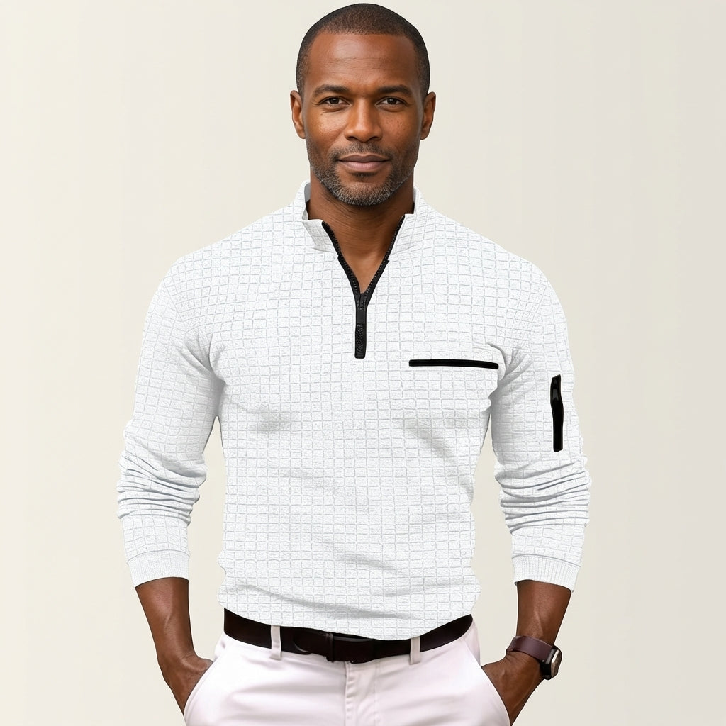 Men's Long-Sleeve Zip-Up Shirt
