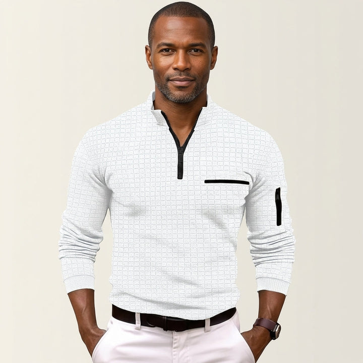 Men's Long-Sleeve Zip-Up Shirt