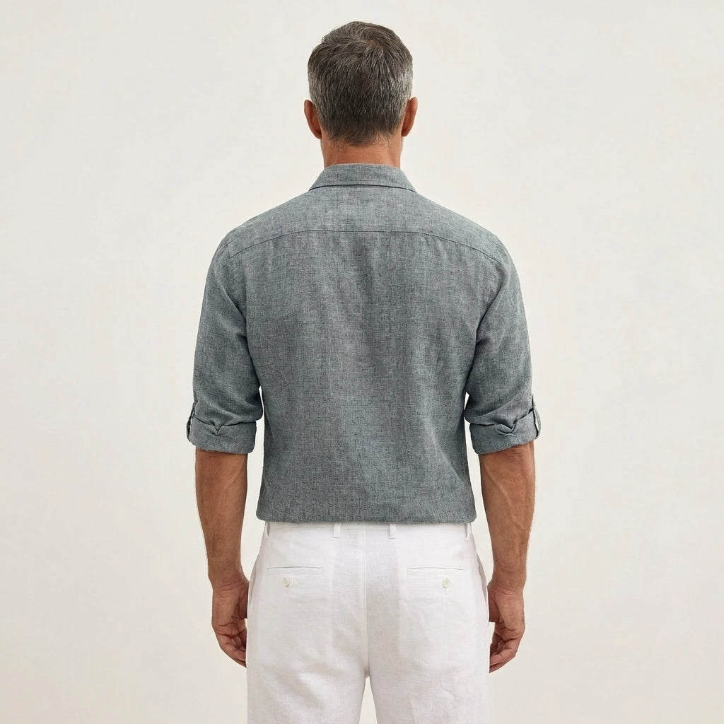 Men's Linen Henley Shirt