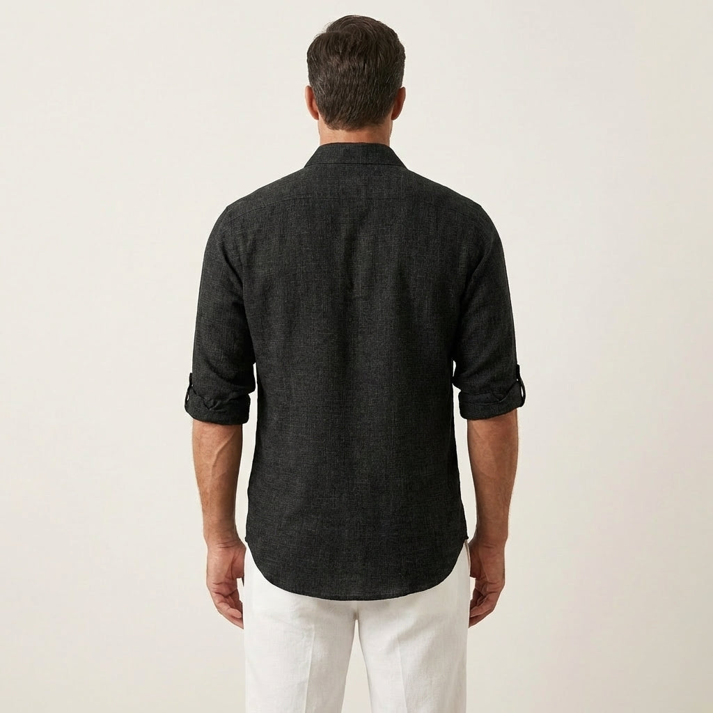 Men's Linen Henley Shirt
