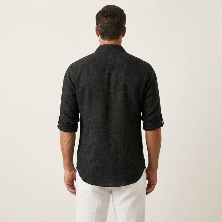 Men's Linen Henley Shirt