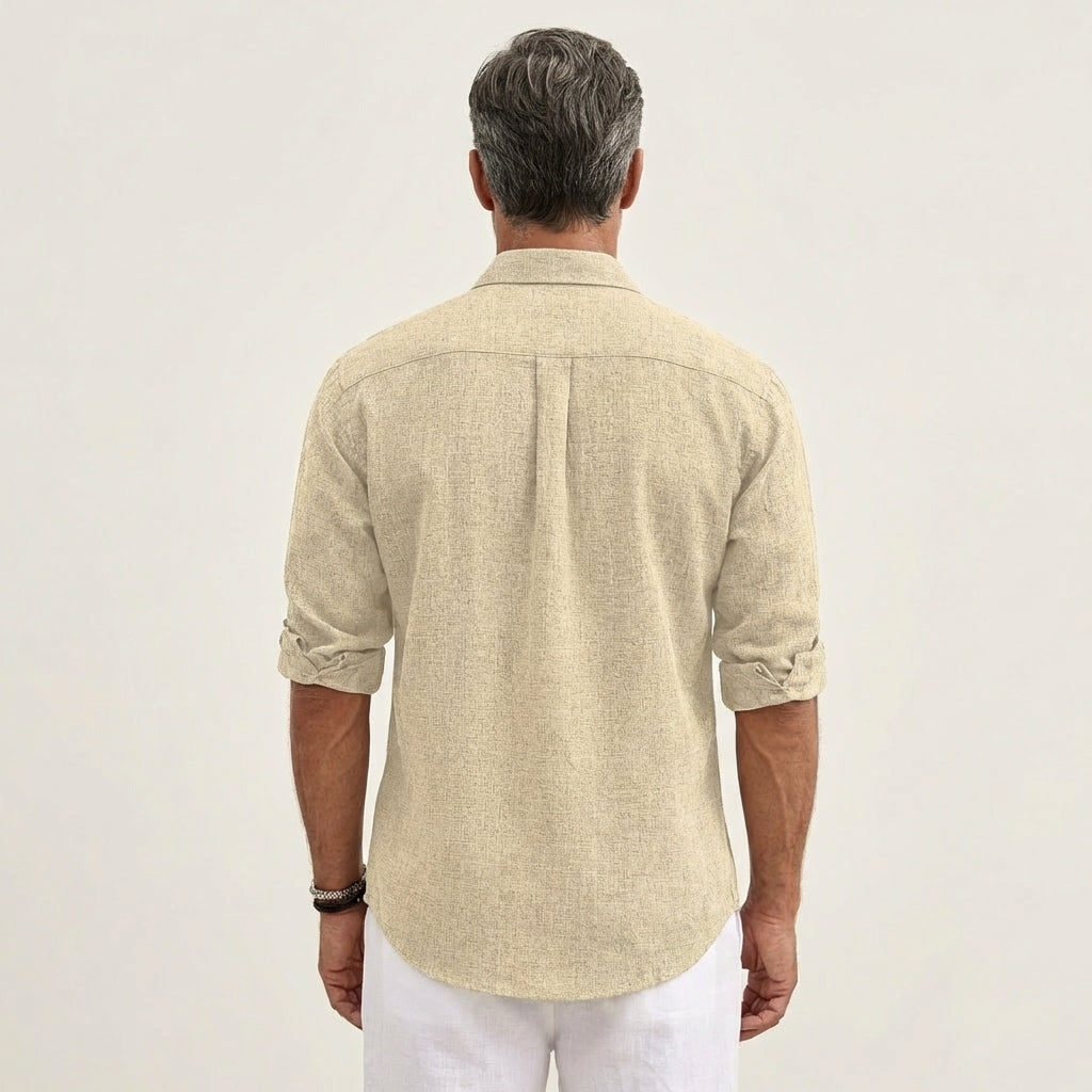 Men's Linen Henley Shirt