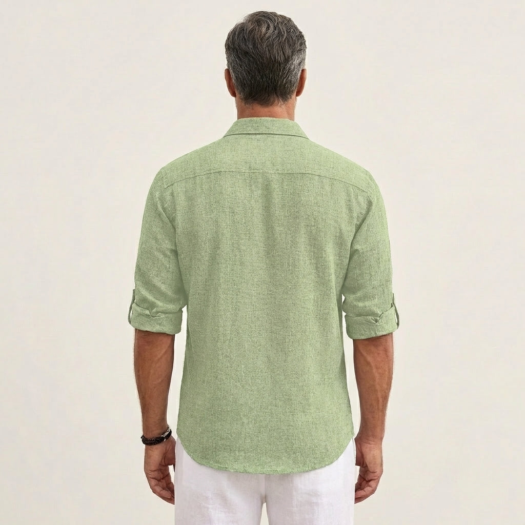 Men's Linen Henley Shirt