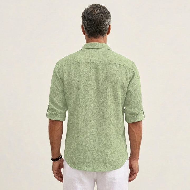 Men's Linen Henley Shirt