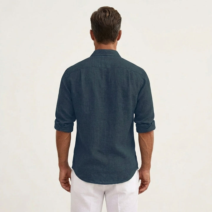 Men's Linen Henley Shirt