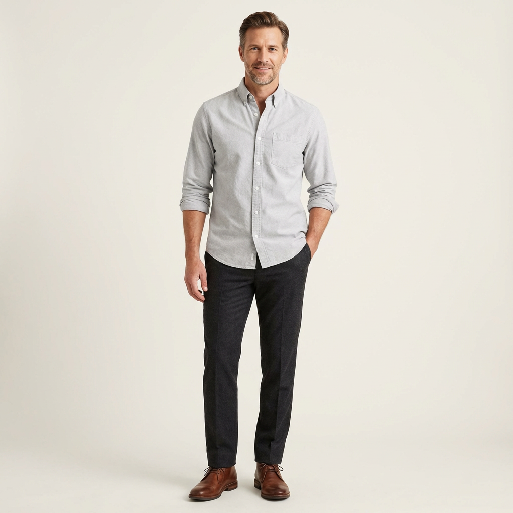 Men's Oxford Button-Down Dress Shirt