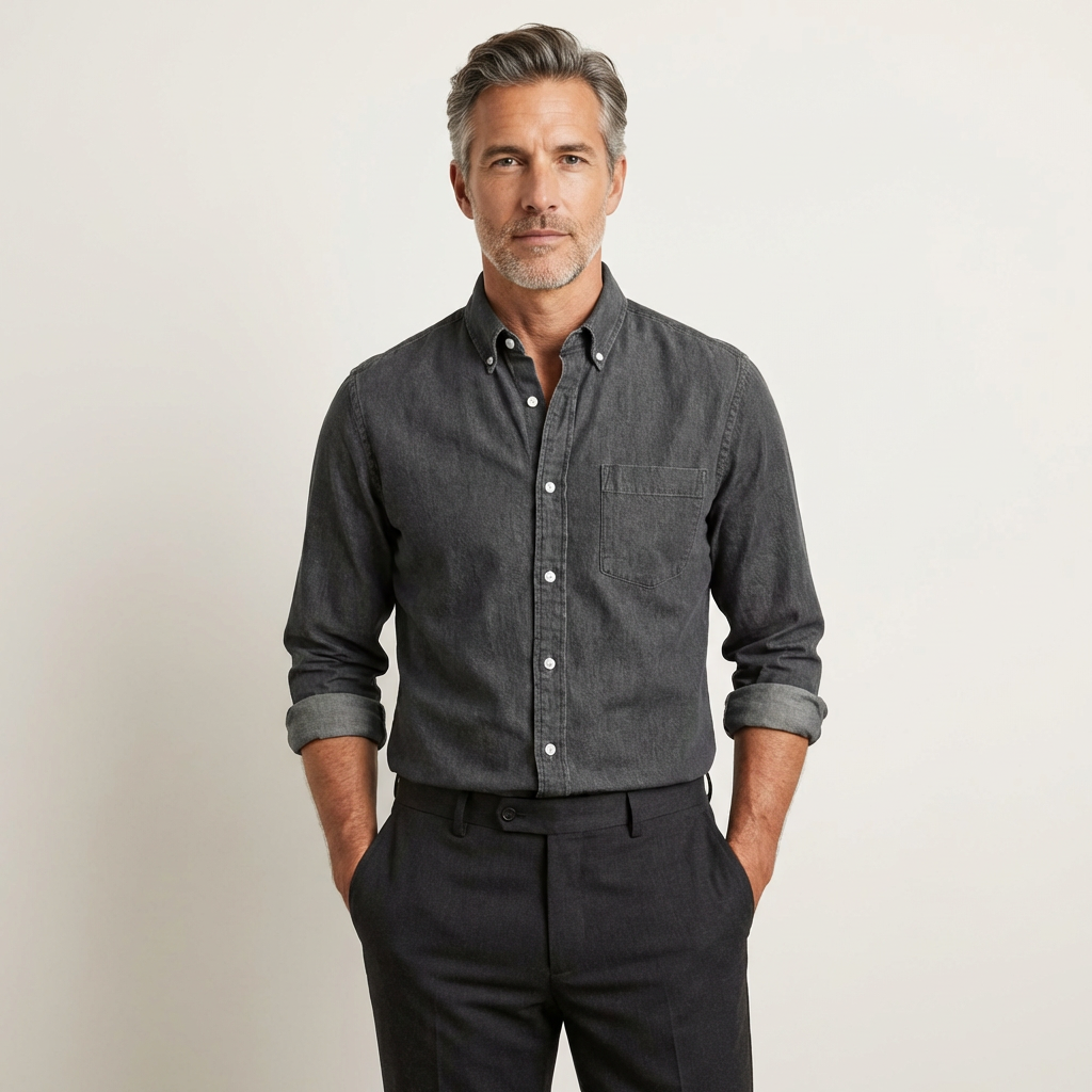 Men's Oxford Button-Down Dress Shirt