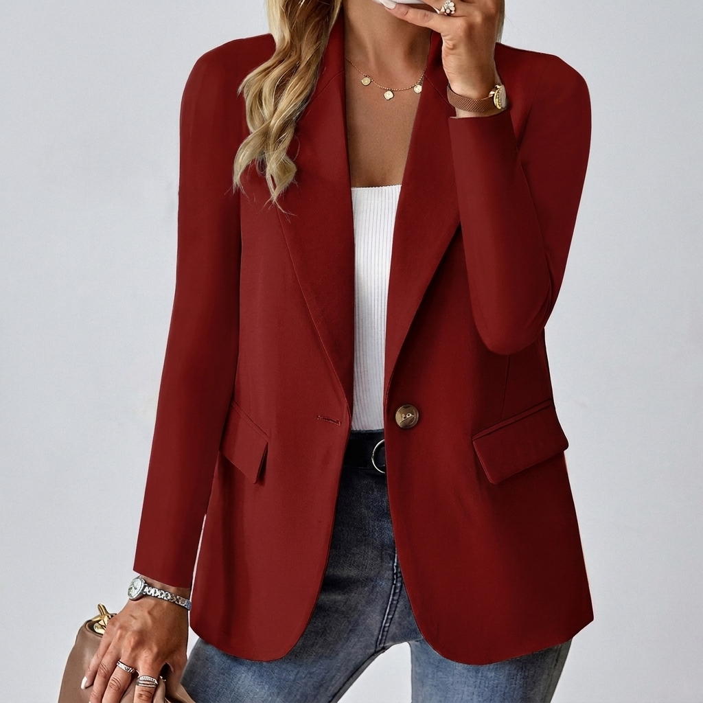 Women's Casual Lapel Button Blazer Jacket