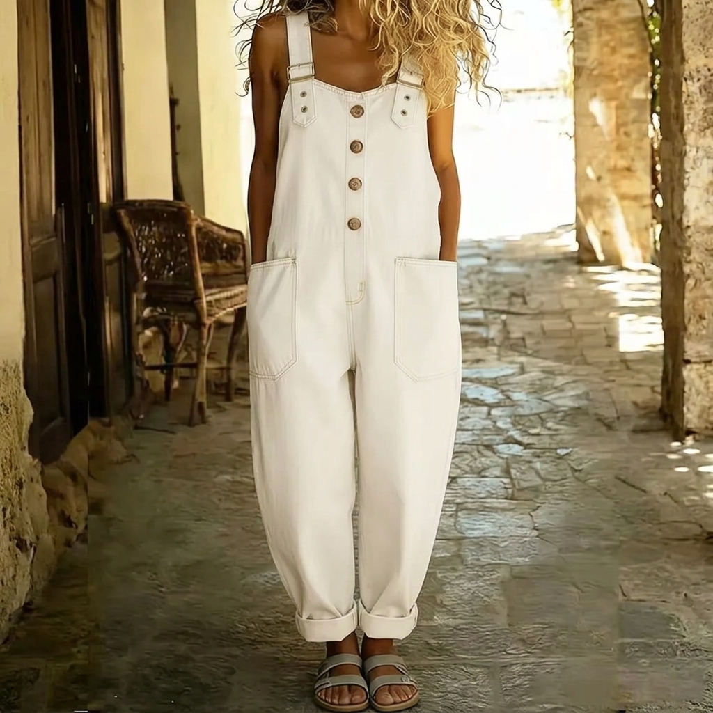 Women's Casual Adjustable Strap Pocket Romper