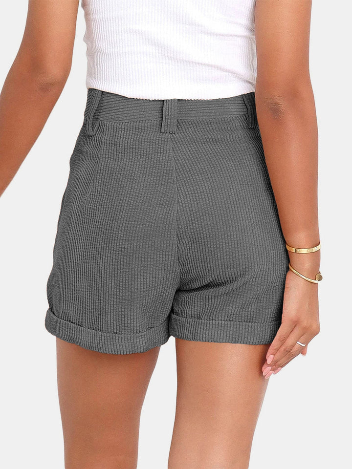 Holly | Women's High-Waisted Corduroy Shorts
