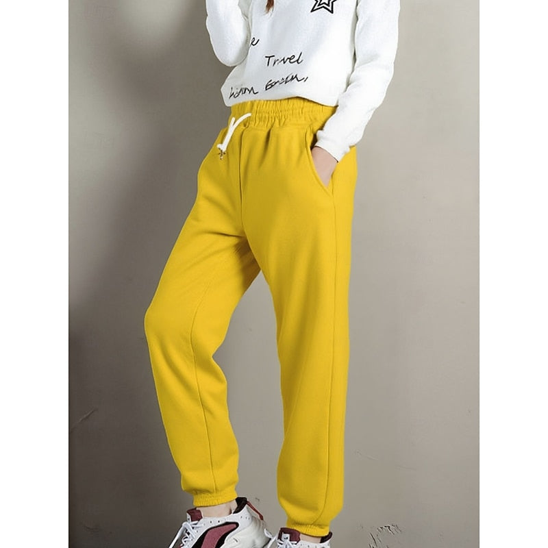Women's High Waist Brushed Lined Fall Sweatpants