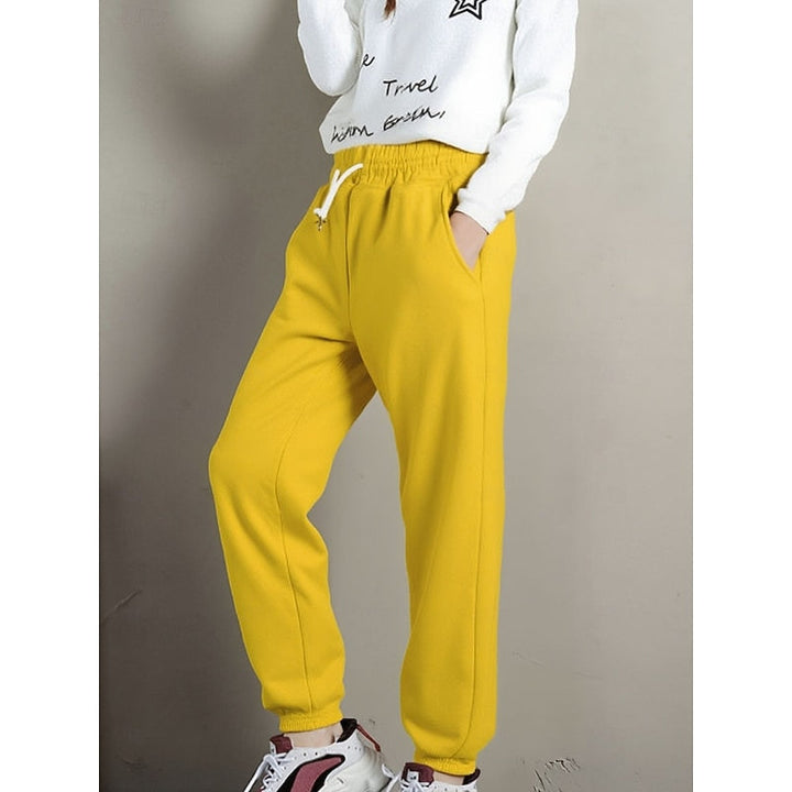Women's High Waist Brushed Lined Fall Sweatpants