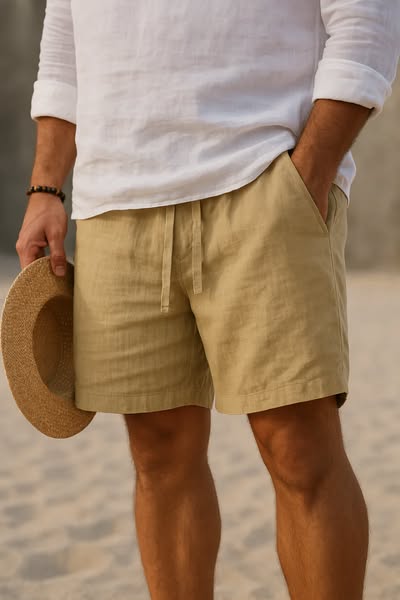 Men's Lightweight Cotton Linen Shorts - Breathable Summer Style