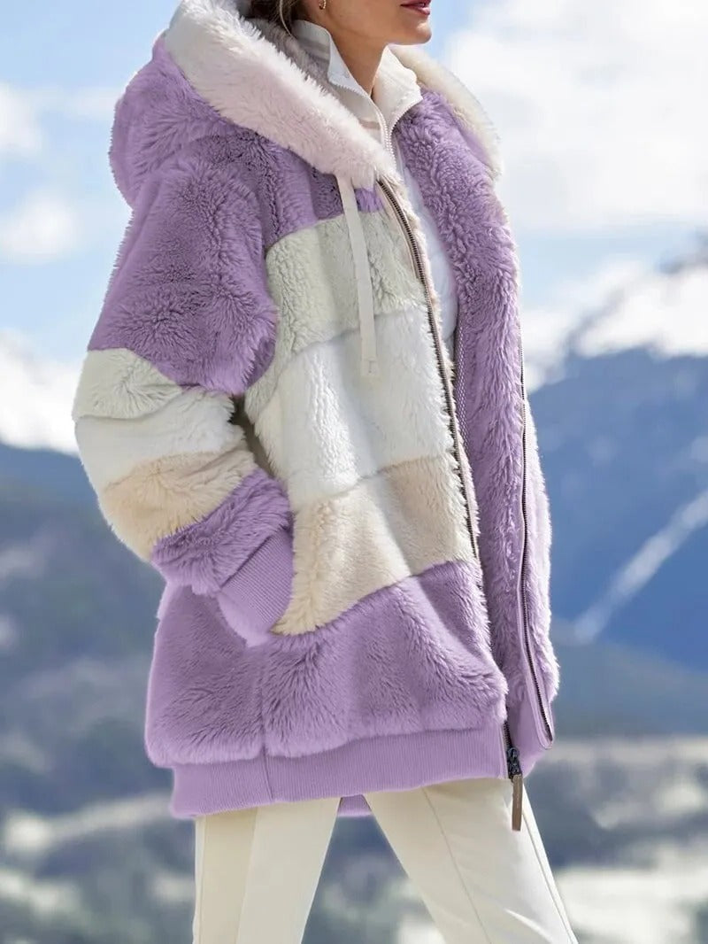 Women's Contrasting Lamb Wool Padded Jacket