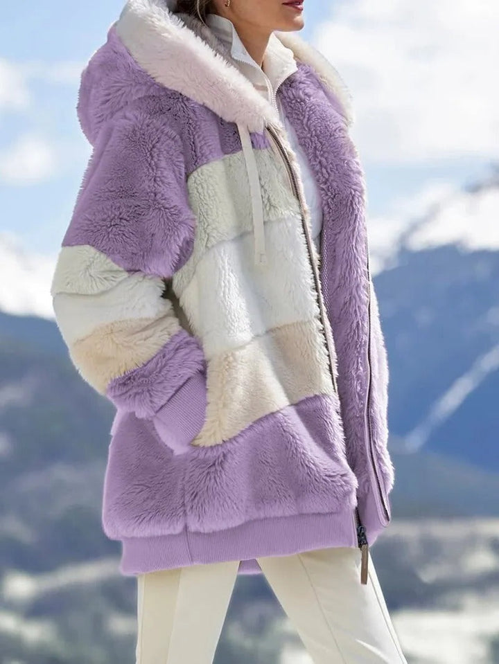 Women's Contrasting Lamb Wool Padded Jacket