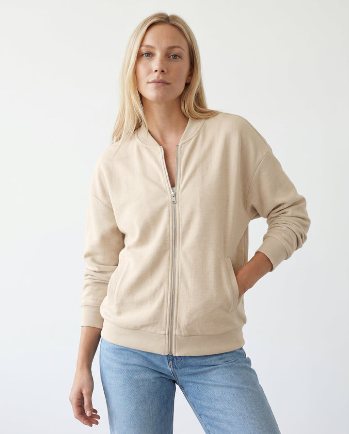 Women's Lightweight Bomber Jacket – Zip Closure for Casual Wear