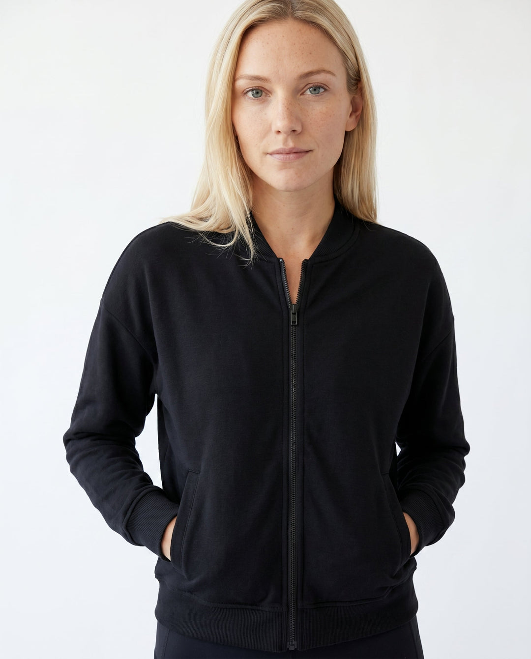 Women's Lightweight Bomber Jacket – Zip Closure for Casual Wear
