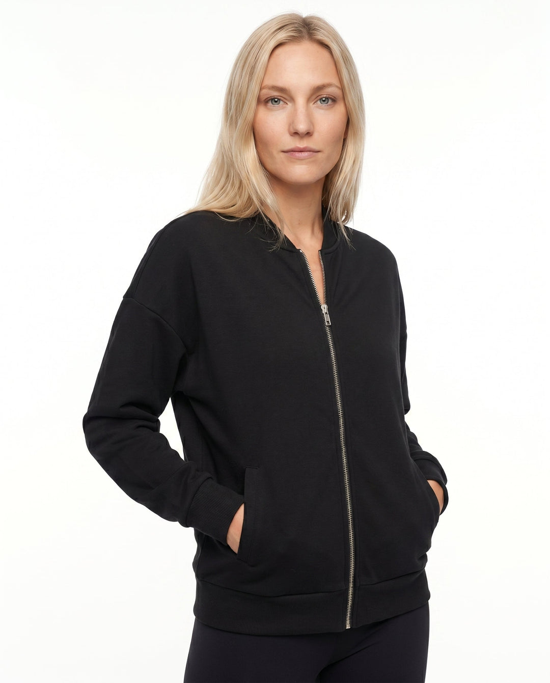 Women's Lightweight Bomber Jacket – Zip Closure for Casual Wear