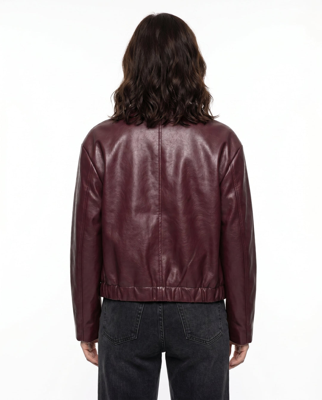 Women's Sophisticated Fitted Faux Leather Jacket for Casual Wear