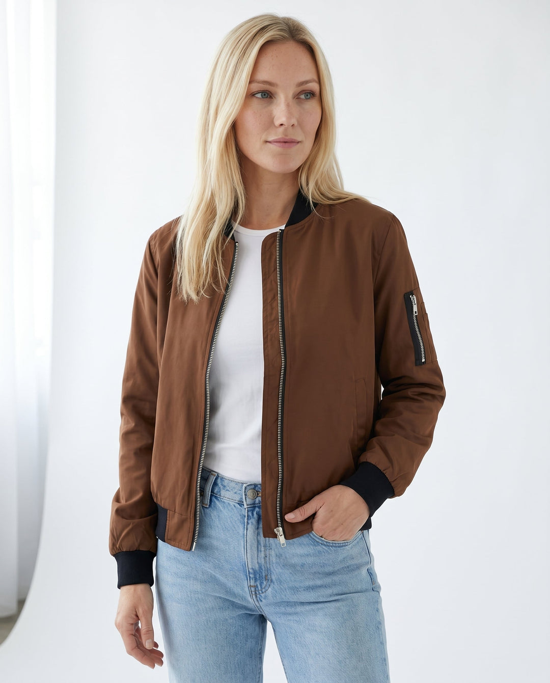 Women's Lightweight Casual Bomber Jacket for Everyday Wear