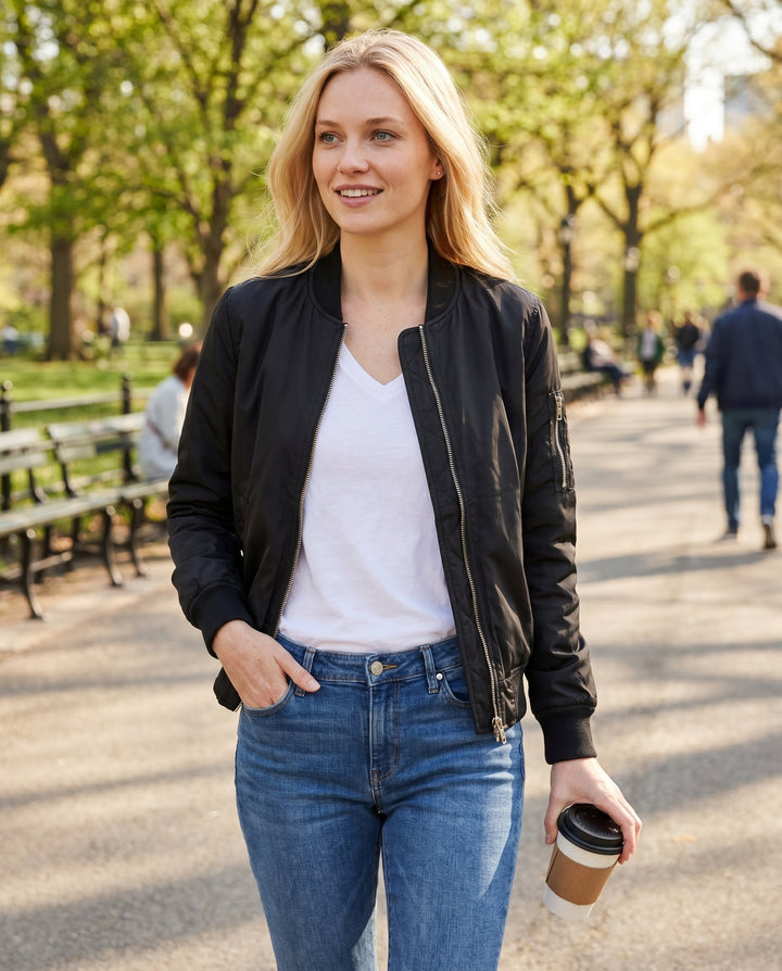 Women's Lightweight Casual Bomber Jacket for Everyday Wear