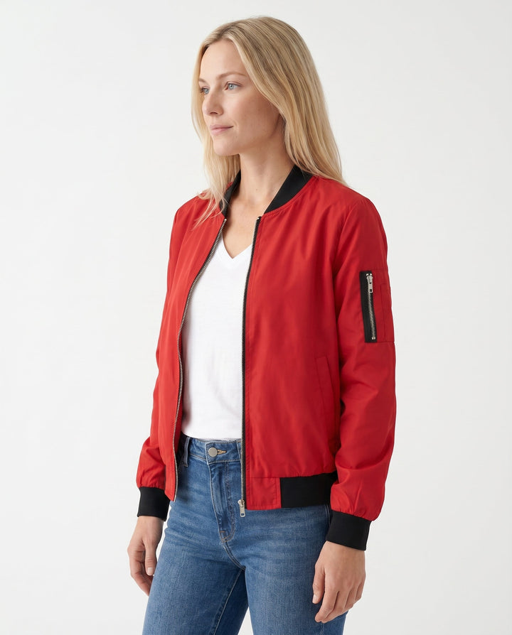 Women's Lightweight Casual Bomber Jacket for Everyday Wear