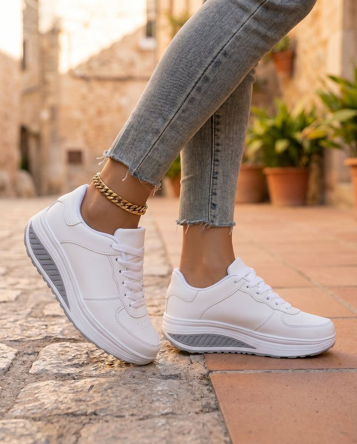 Rachel | Women's Glamorous Cushioned Lace-Up Sneakers