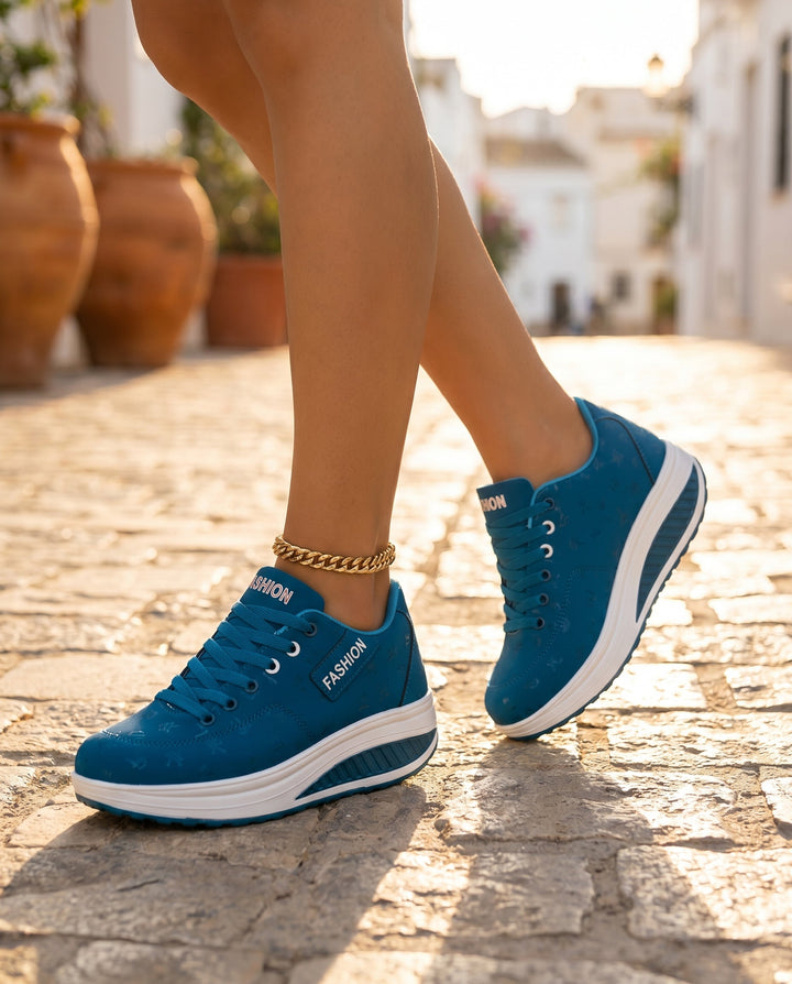 Rachel | Women's Glamorous Cushioned Lace-Up Sneakers