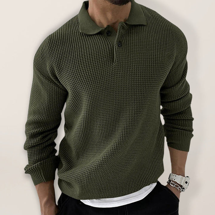 Men's Urban Slim Cut Knitting Sweater with Reversible Collar