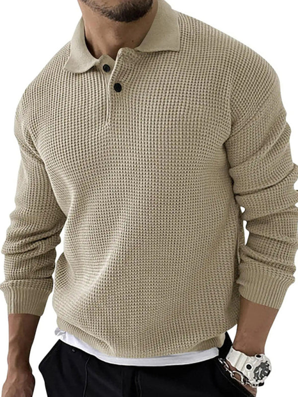Men's Urban Slim Cut Knitting Sweater with Reversible Collar