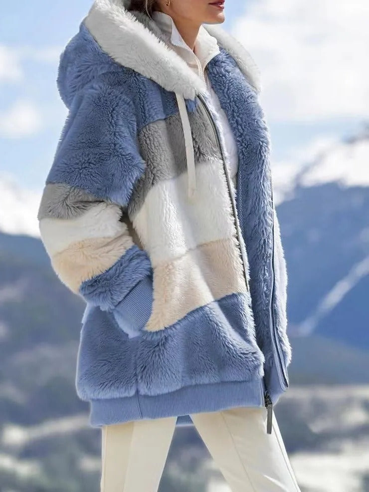 Women's Contrasting Lamb Wool Padded Jacket