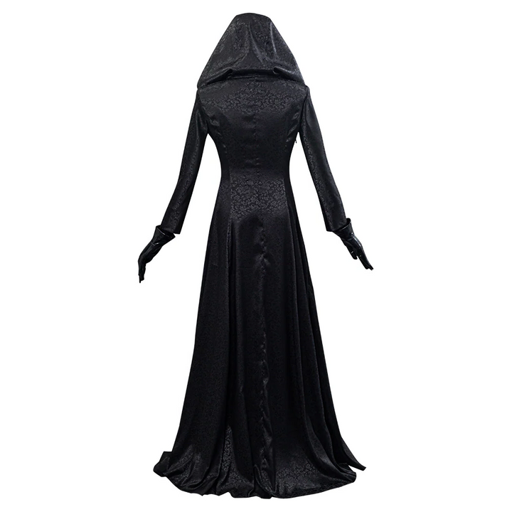 Halloween's Vampire Lady Costume with Jacquard Coat, Satin Dress & Accessories