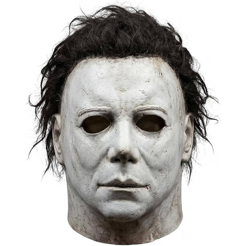 Halloween's Realistic White Latex Slasher Mask for Cosplay & Parties