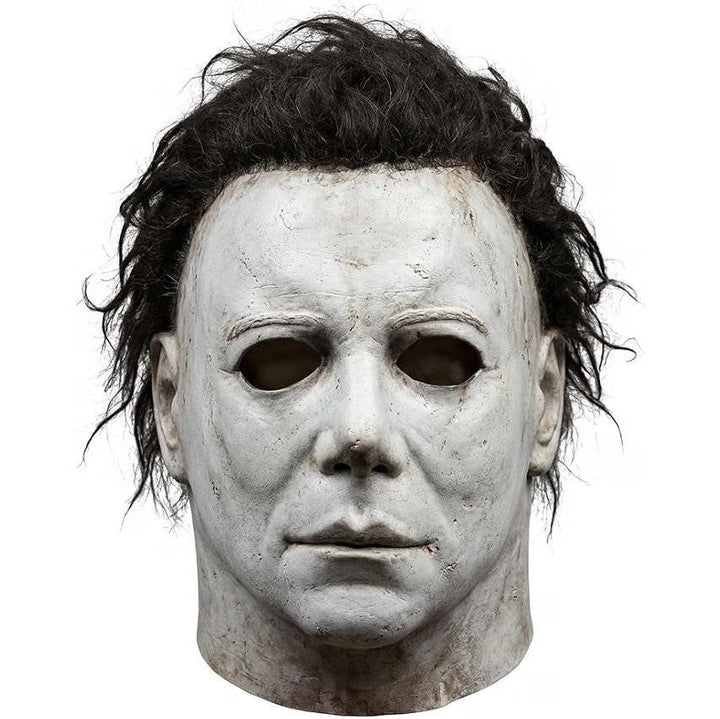 Halloween's Realistic White Latex Slasher Mask for Cosplay & Parties
