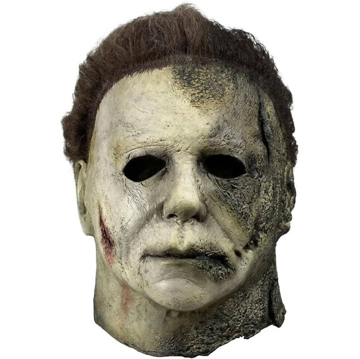 Halloween's Realistic White Latex Slasher Mask for Cosplay & Parties