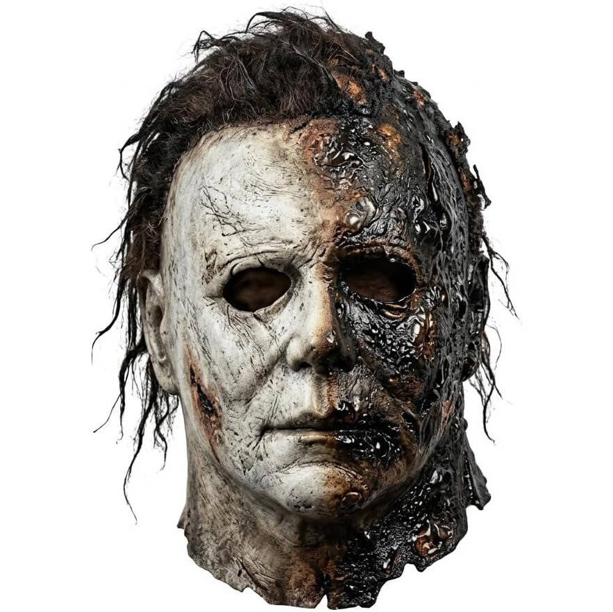 Halloween's Realistic White Latex Slasher Mask for Cosplay & Parties