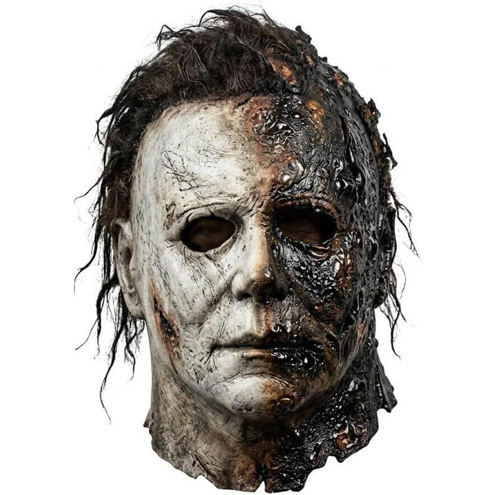 Halloween's Realistic White Latex Slasher Mask for Cosplay & Parties