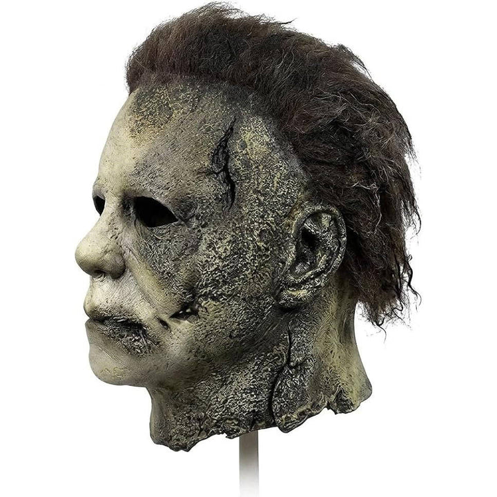 Halloween's Realistic White Latex Slasher Mask for Cosplay & Parties