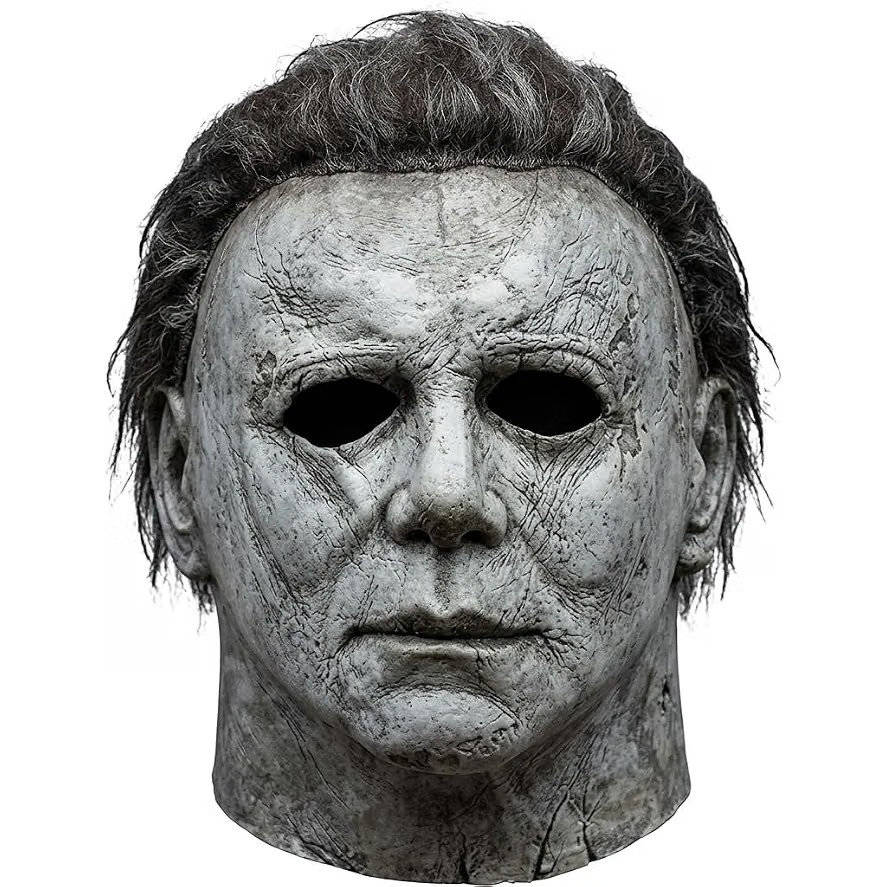 Halloween's Realistic White Latex Slasher Mask for Cosplay & Parties