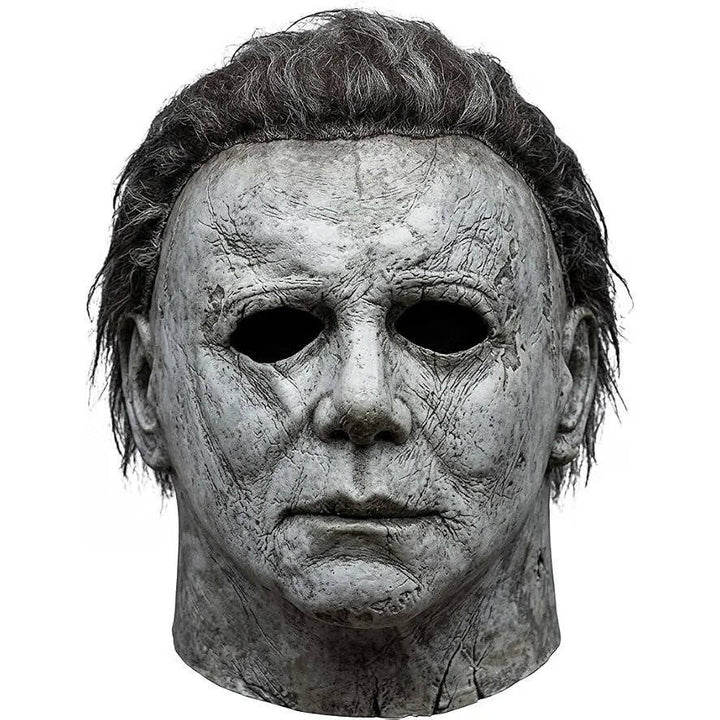Halloween's Realistic White Latex Slasher Mask for Cosplay & Parties