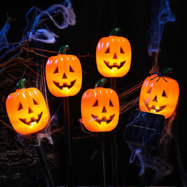 Halloween's 10 Pack Solar Pumpkin Stake Lights for Outdoor Decor