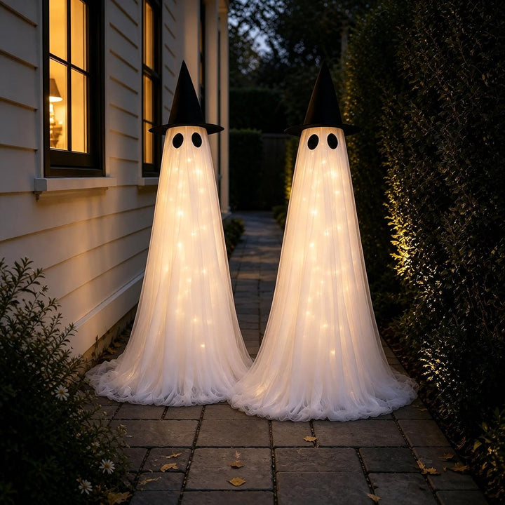 Halloween's 2 Pack 5 Ft Large Light Up Ghost Outdoor Decorations