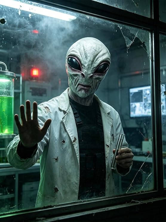 Halloween's Full Head Alien Latex Mask for Costume Parties