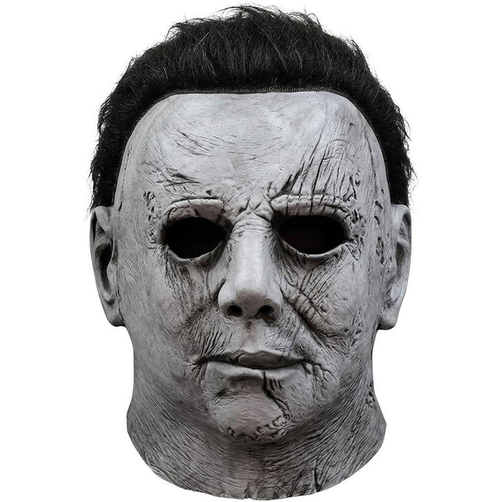 Halloween's Realistic White Latex Slasher Mask for Cosplay & Parties